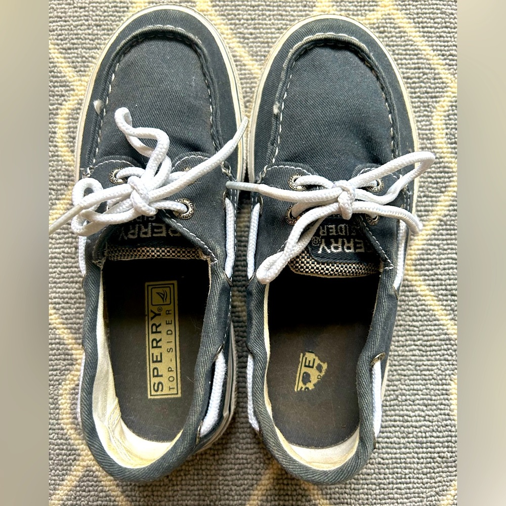 Little boys size 13 Sperry Canvas boat shoes. Good condition.